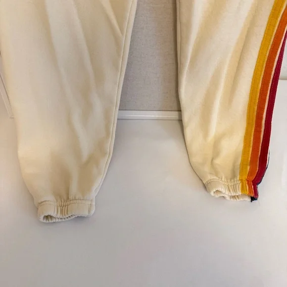 Aviator Nation Cream Joggers with Multicolor Stripe - Picture 8 of 9